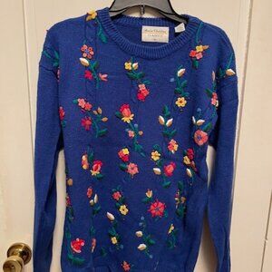 Marisa Christina Small Blue Sweater flower